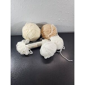 Mixed Lot Yarn 13oz Shades of White, Ivory Knitting Crochet Craft Yarn